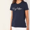T-shirt Tommy Hilfiger koszulka bluzka damska granatowa duże logo
